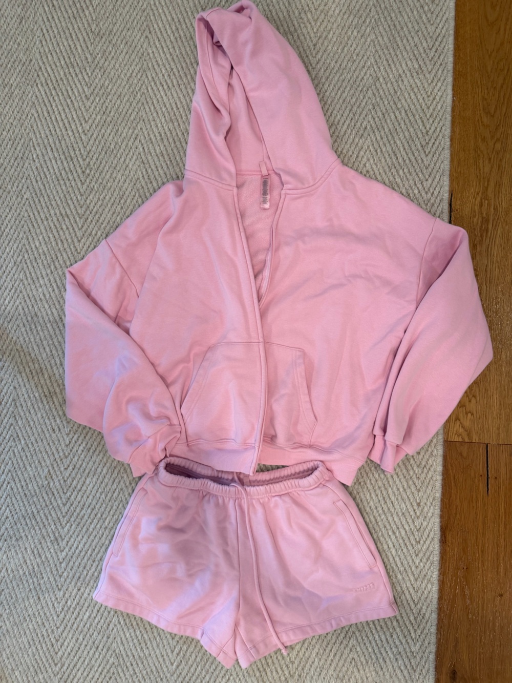 Skims Zipup and Short Set in cherry blossom